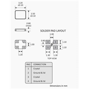 GSX-331/224DF-20,0 MHz晶振,英國高利奇晶振,智能手表晶振